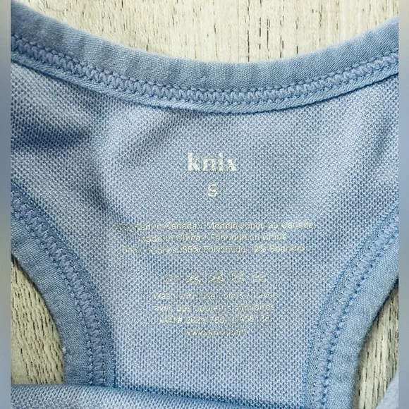 Knix Good to Go High Neck Seamless Blue Sports Bra Small - Picture 5 of 5